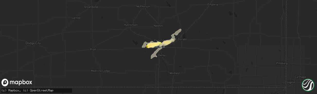 Hail map in Wichita, KS on April 13, 2014