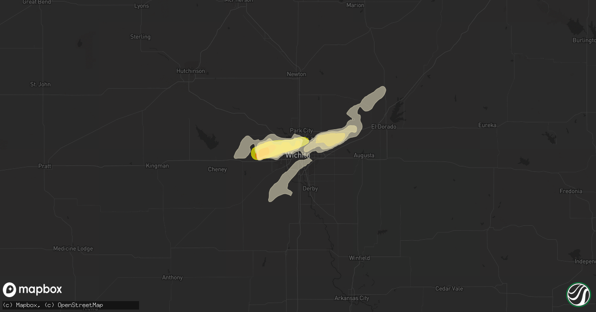 Hail map in Wichita, KS on April 13, 2014