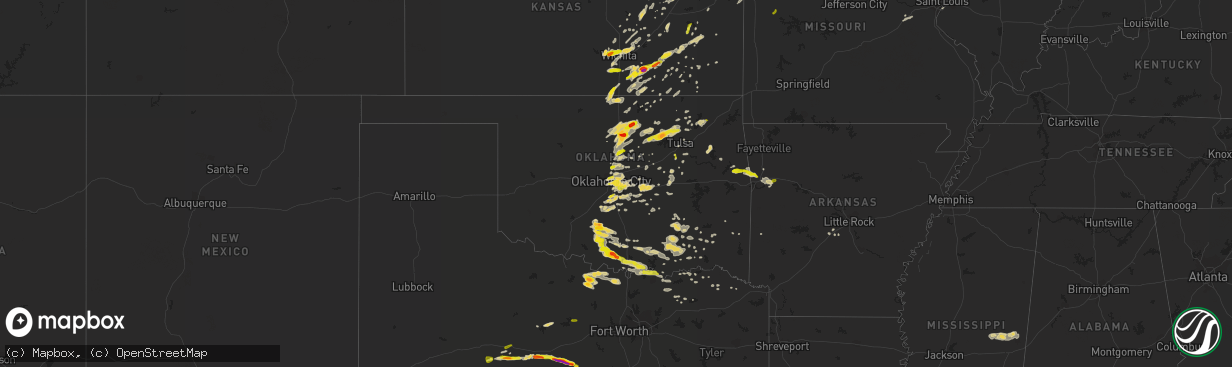 Hail map on April 13, 2014