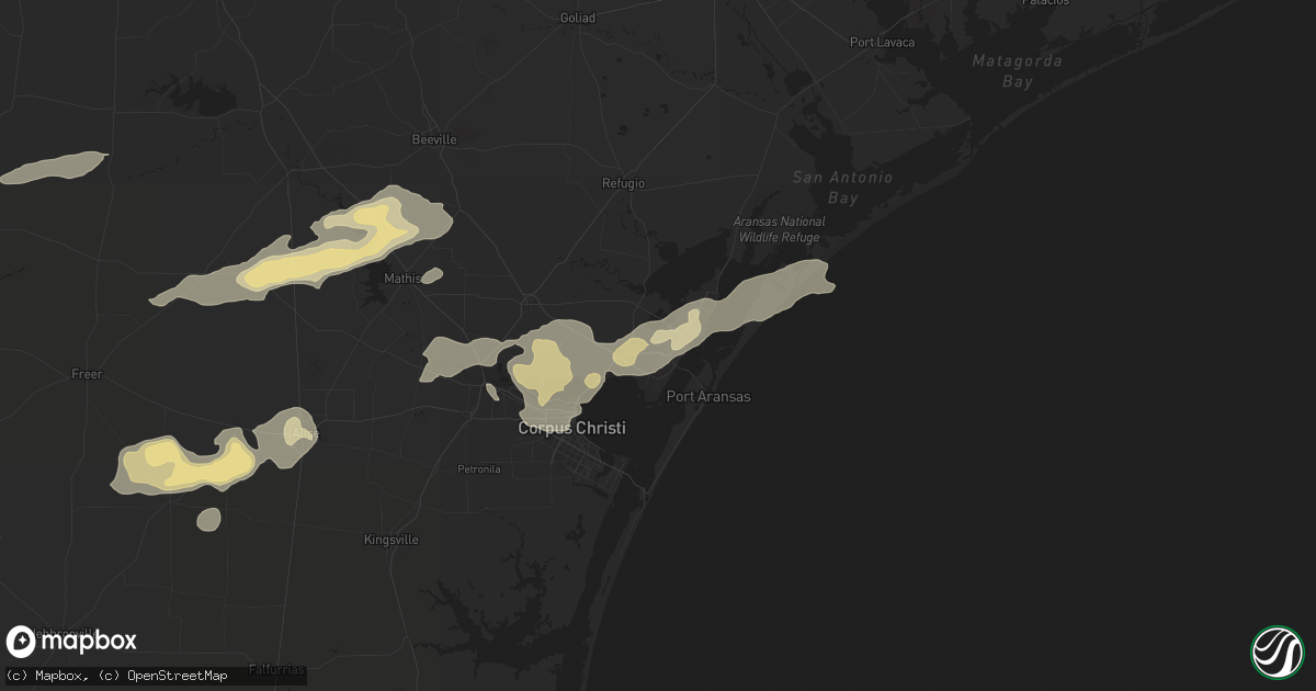 Hail map in Aransas Pass, TX on April 13, 2015