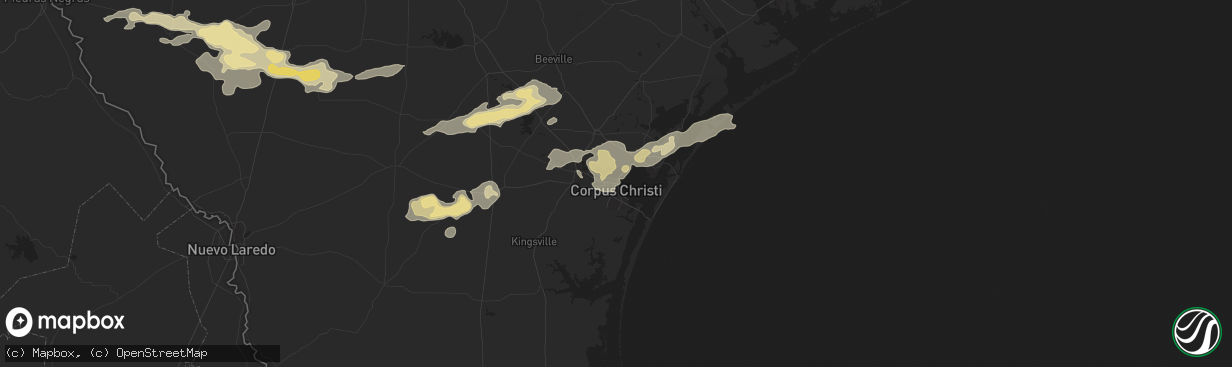 Hail map in Corpus Christi, TX on April 13, 2015