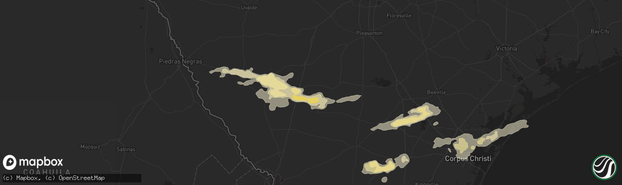 Hail map in Cotulla, TX on April 13, 2015