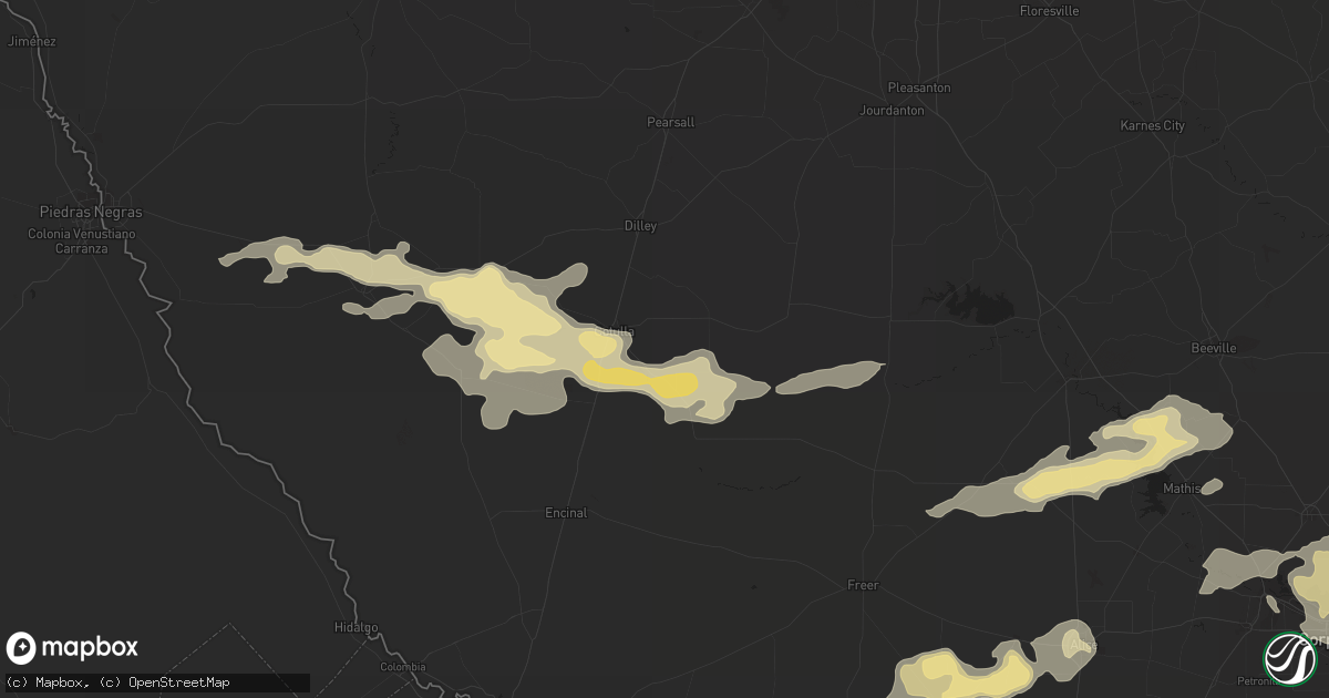 Hail map in Cotulla, TX on April 13, 2015