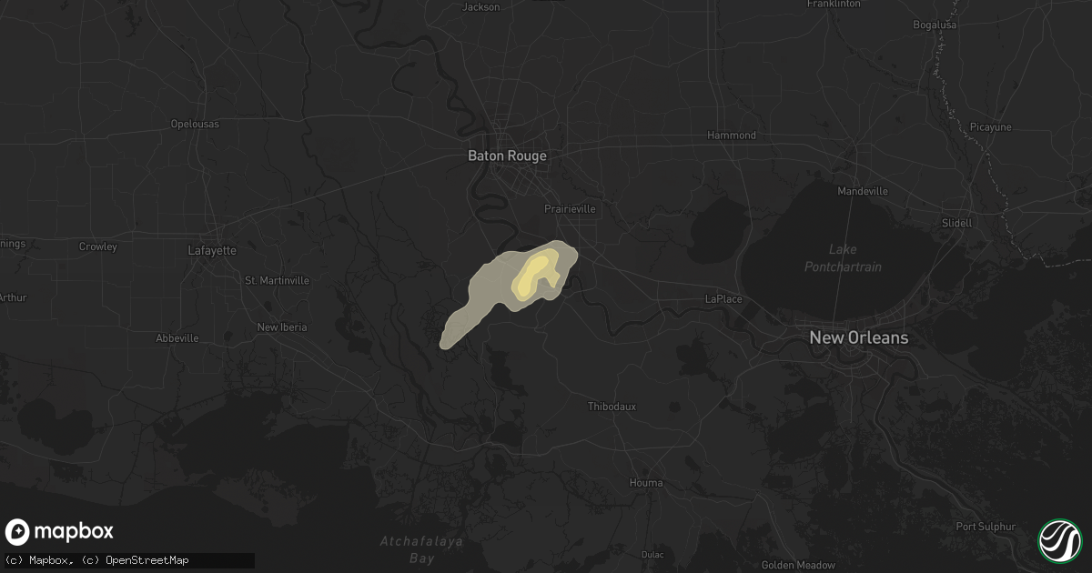 Hail map in Donaldsonville, LA on April 13, 2015