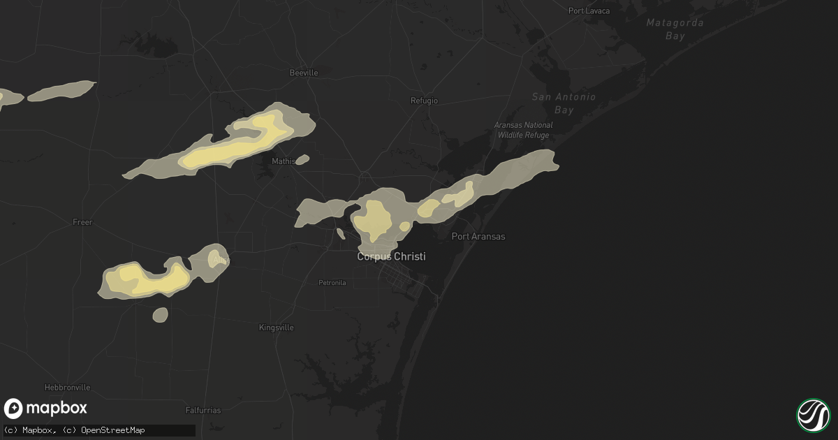 Hail map in Portland, TX on April 13, 2015