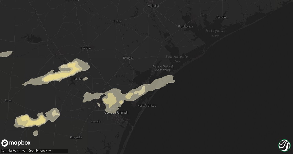 Hail map in Rockport, TX on April 13, 2015