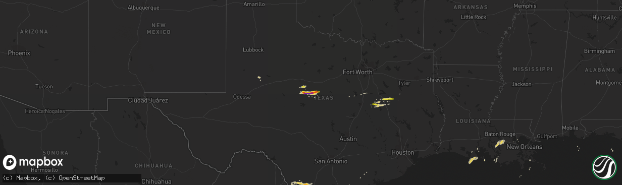 Hail map on April 13, 2015