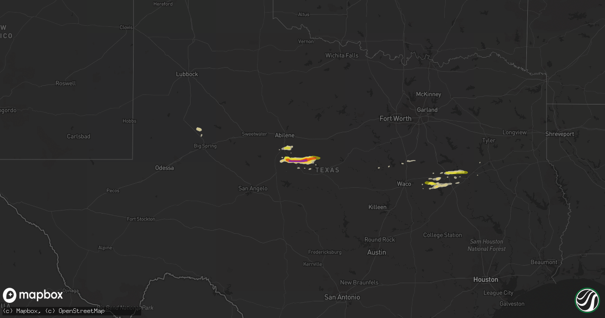 Hail map on April 13, 2015