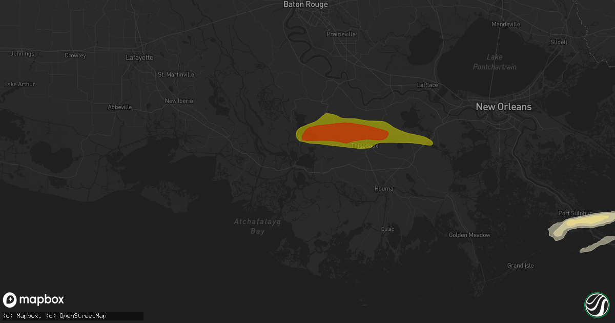 Hail map in Morgan City, LA on April 13, 2016
