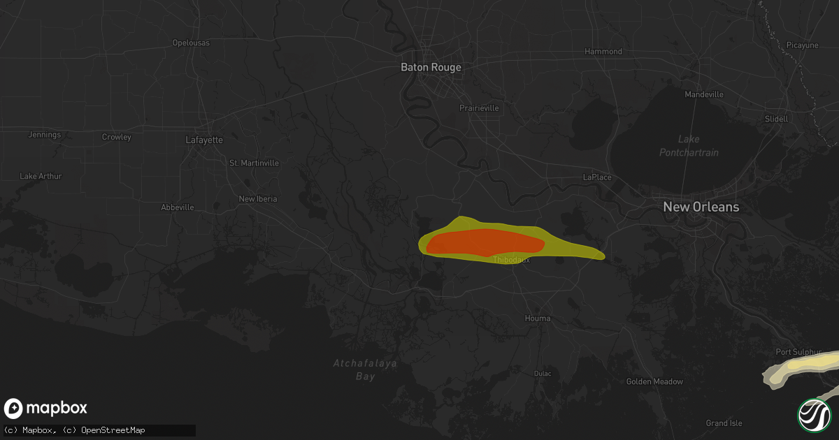 Hail map in Pierre Part, LA on April 13, 2016