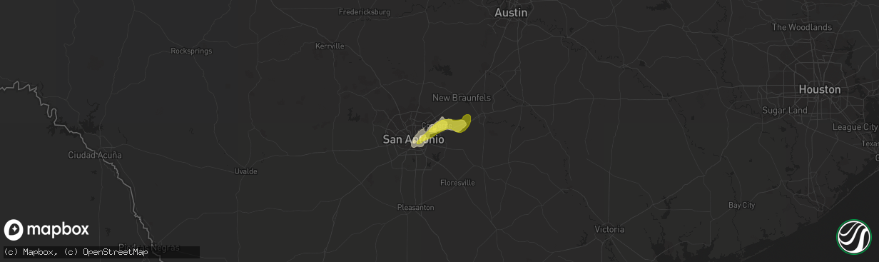 Hail map in Converse, TX on April 13, 2018