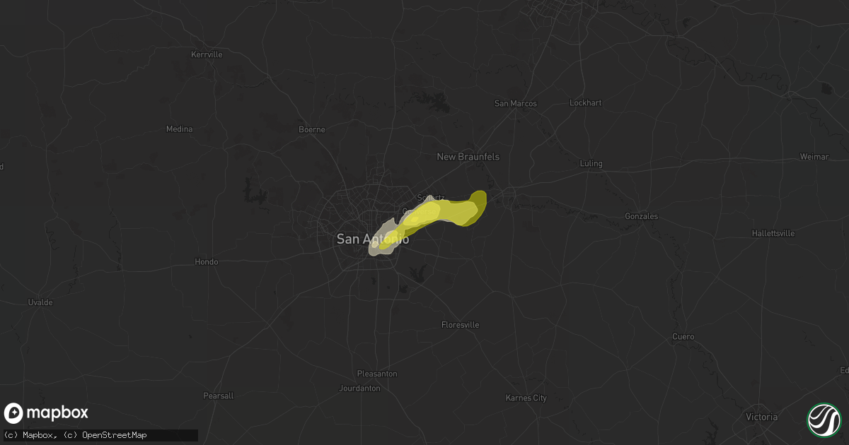 Hail map in Converse, TX on April 13, 2018