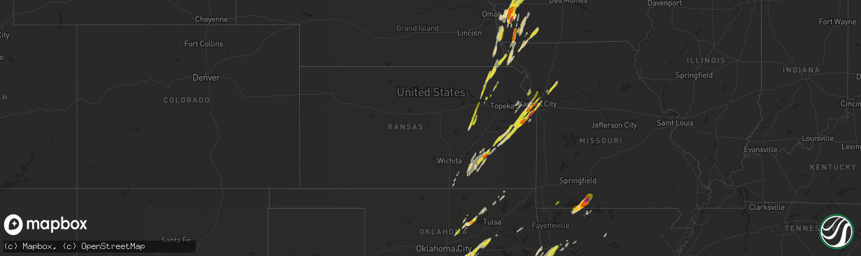 Hail map in Kansas on April 13, 2018