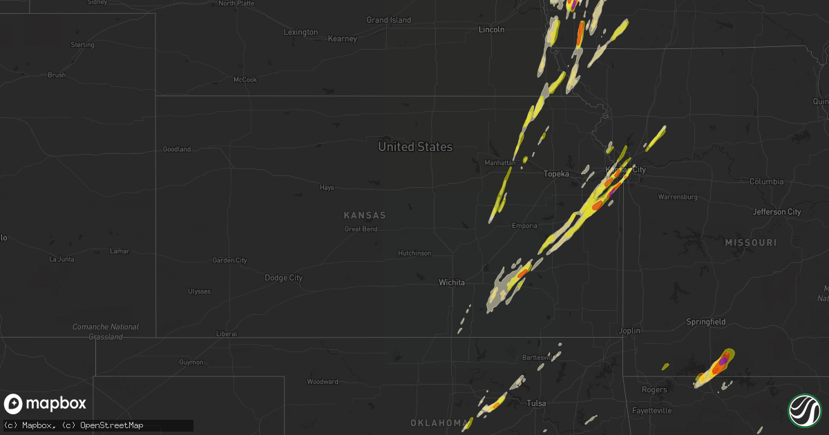 Hail map in Kansas on April 13, 2018