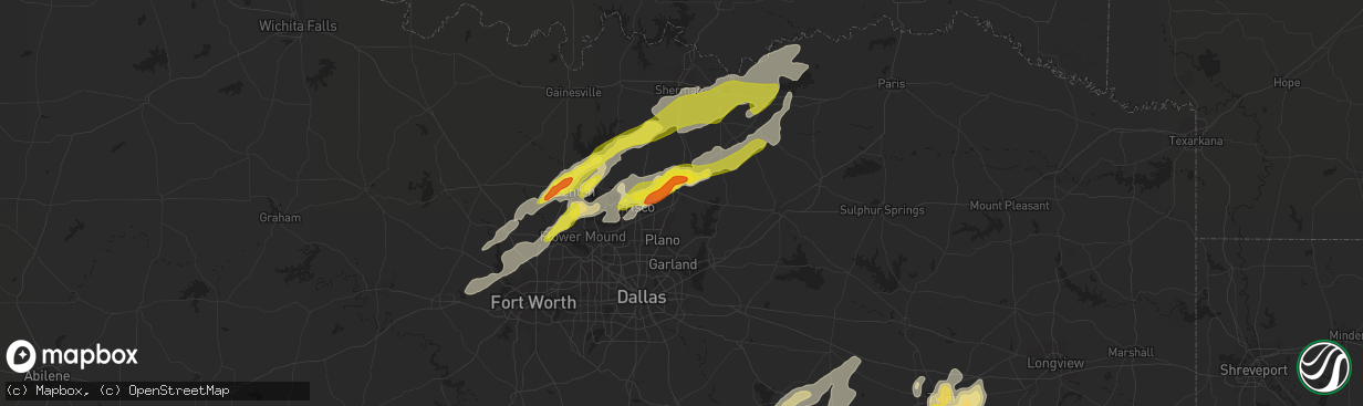 Hail map in Mckinney, TX on April 13, 2018