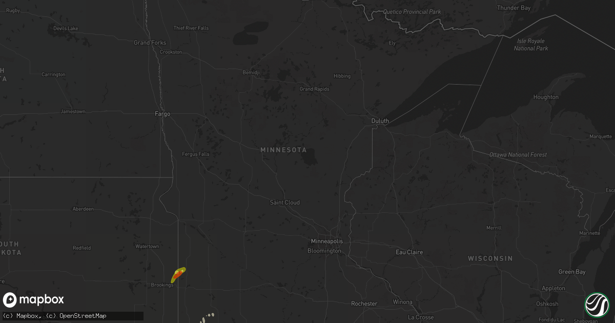 Hail map in Minnesota on April 13, 2018