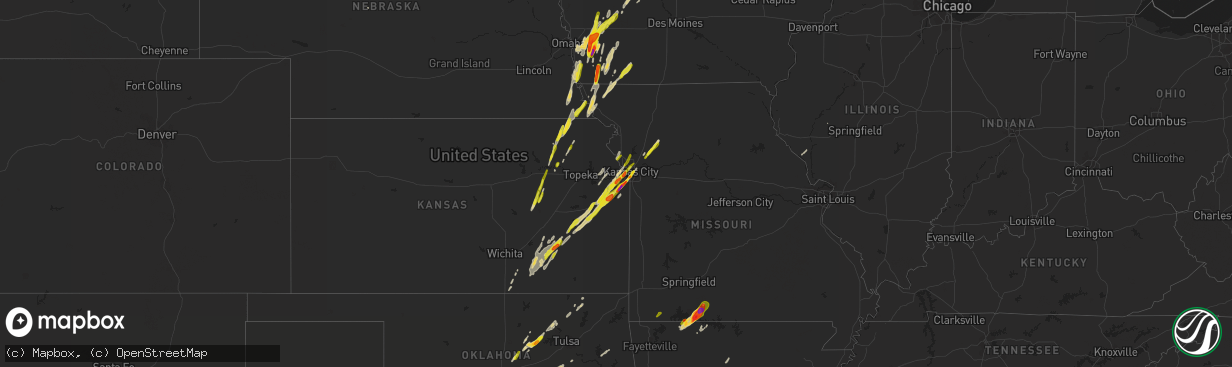 Hail map on April 13, 2018