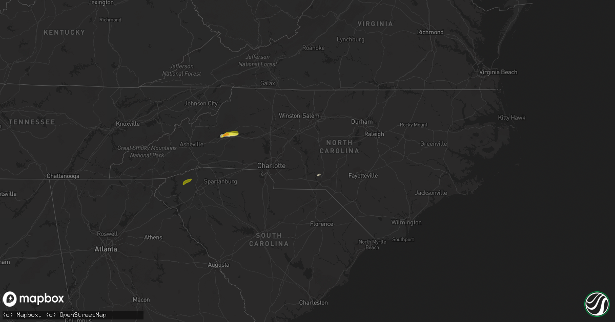 Hail map in North Carolina on April 13, 2019
