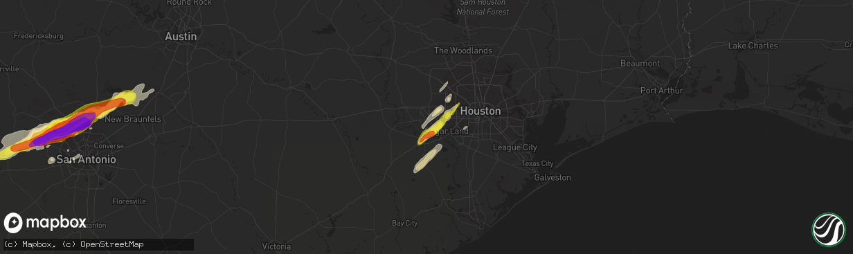 Hail map in Richmond, TX on April 13, 2019