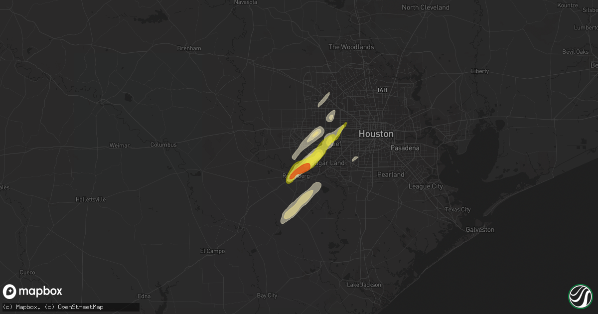 Hail map in Richmond, TX on April 13, 2019