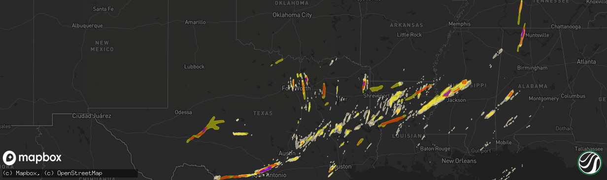 Hail map on April 13, 2019