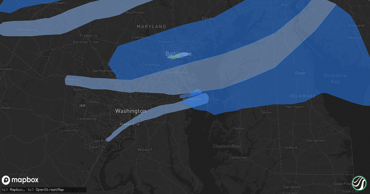 Hail map in Annapolis, MD on April 13, 2020