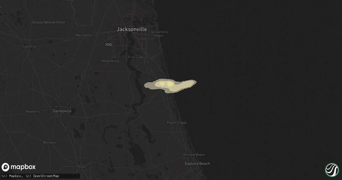 Hail map in Saint Augustine, FL on April 13, 2020