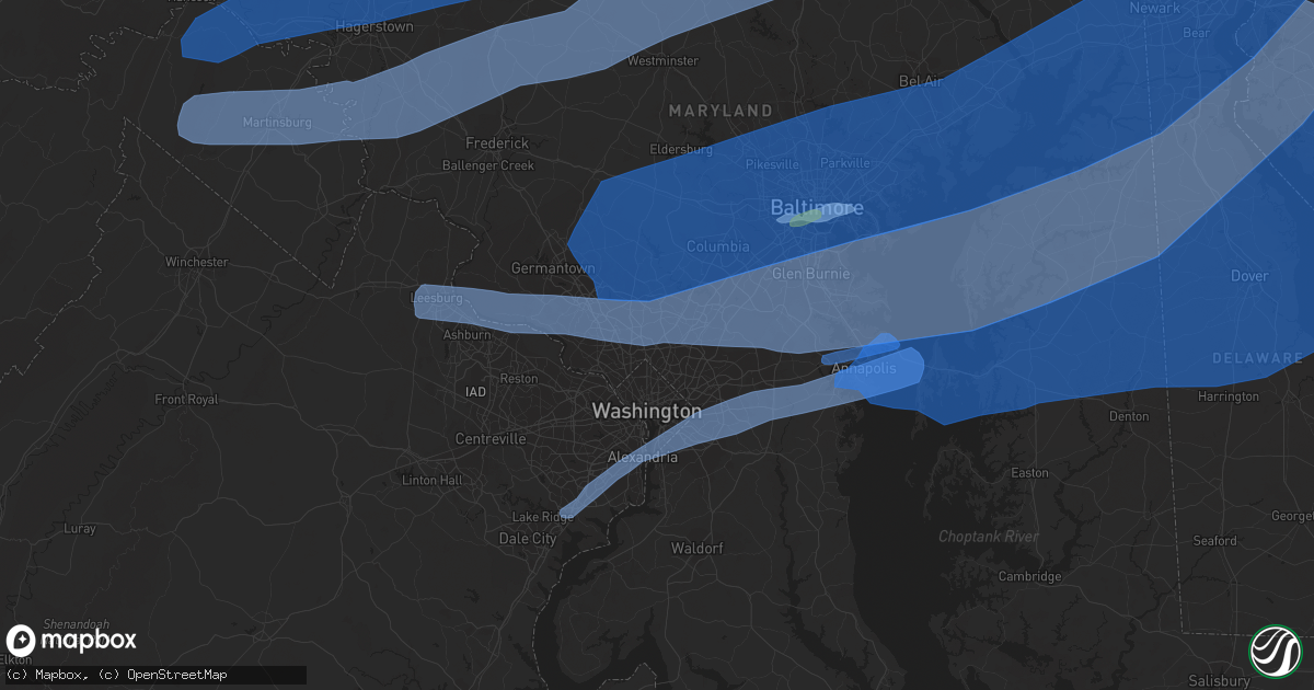 Hail map in Silver Spring, MD on April 13, 2020