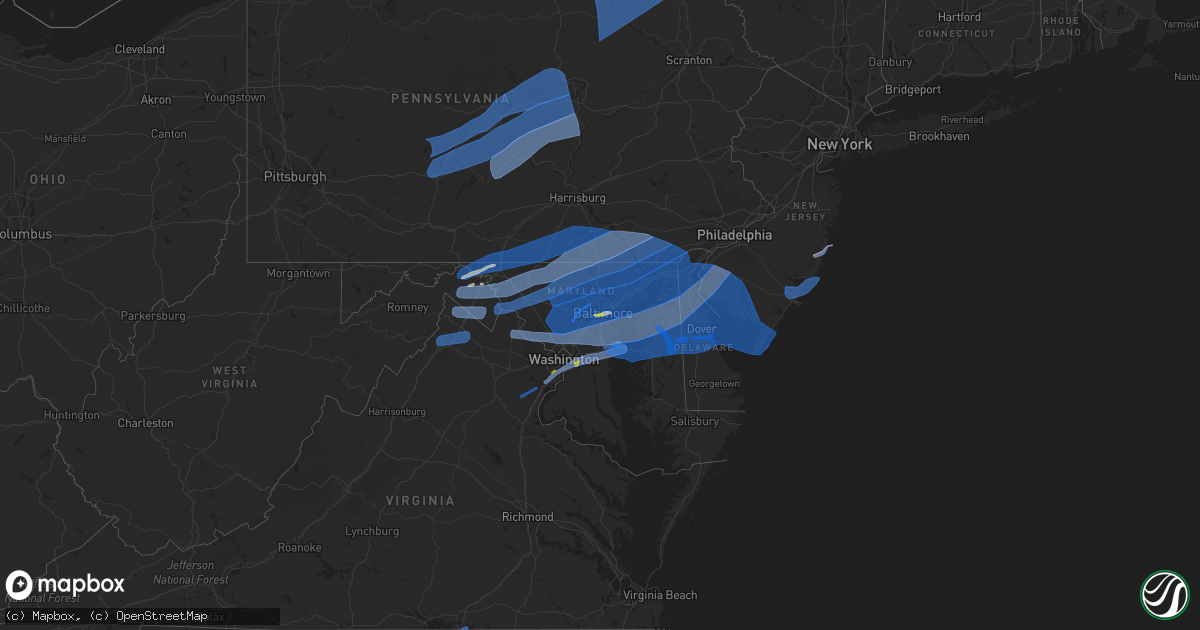 Hail map on April 13, 2020