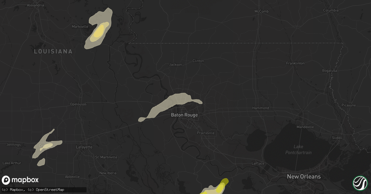 Hail map in Baker, LA on April 13, 2021