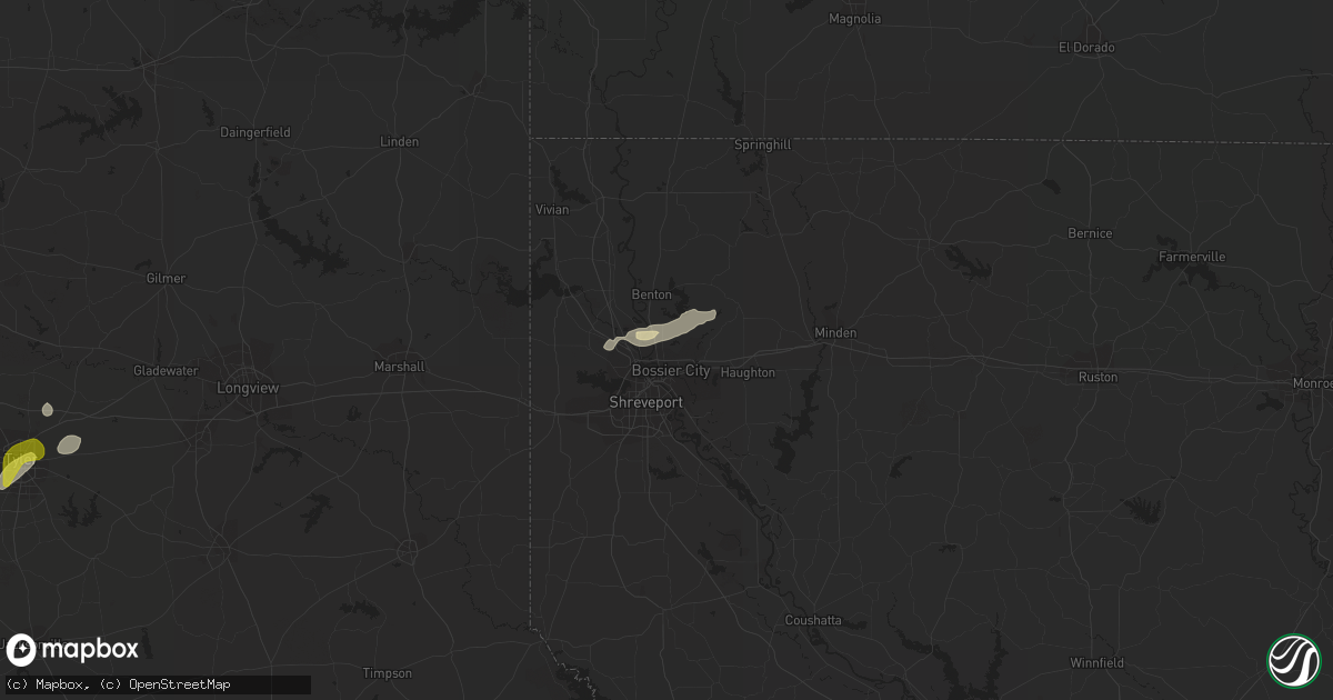 Hail map in Bossier City, LA on April 13, 2021