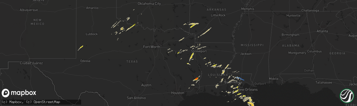 Hail map on April 13, 2021