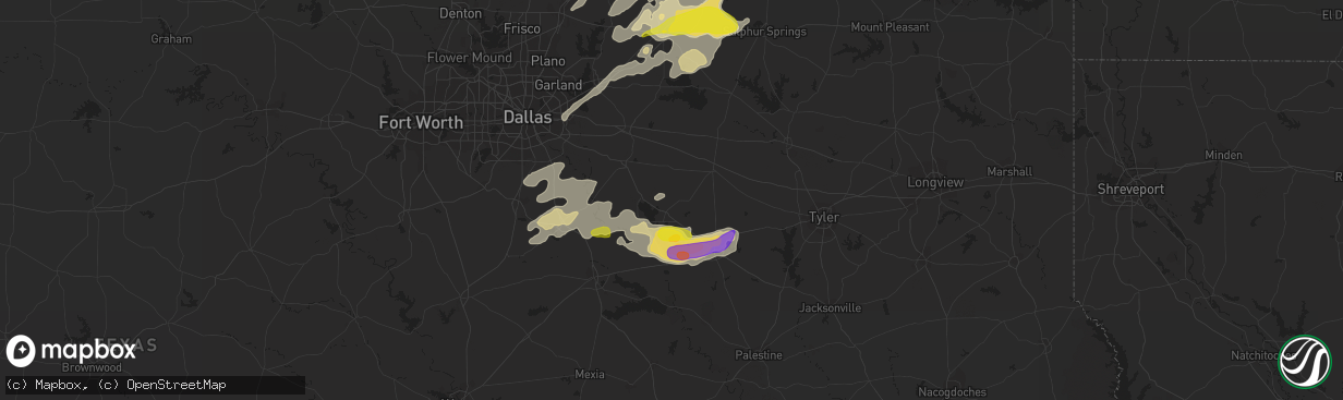 Hail map in Mabank, TX on April 13, 2022