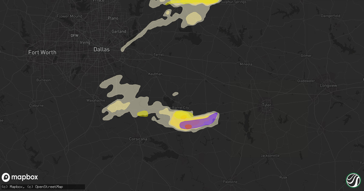Hail map in Mabank, TX on April 13, 2022
