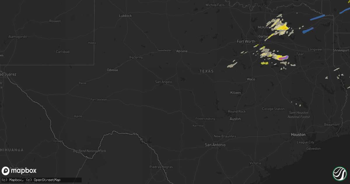 Hail map in Texas on April 13, 2022
