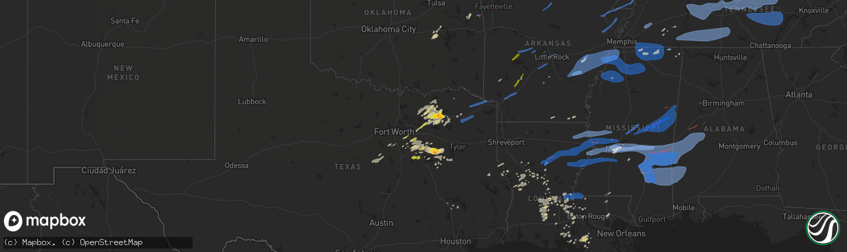 Hail map on April 13, 2022