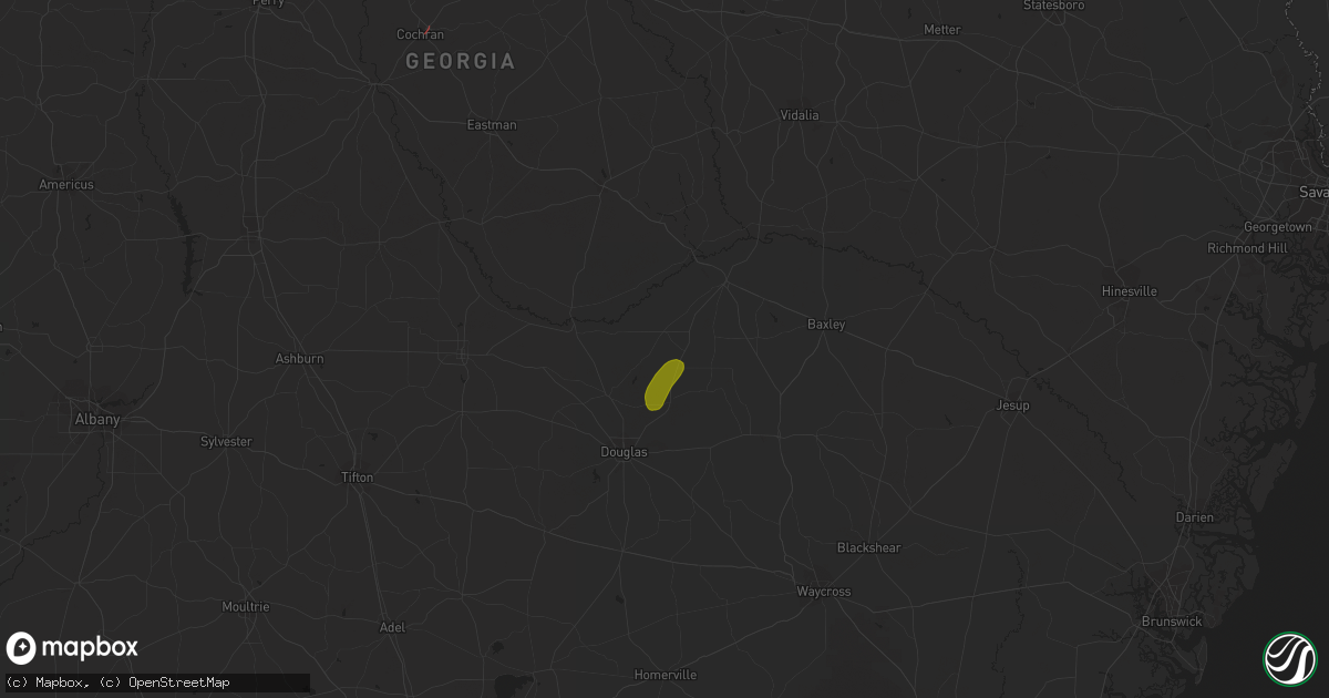 Hail map in Denton, GA on April 13, 2023