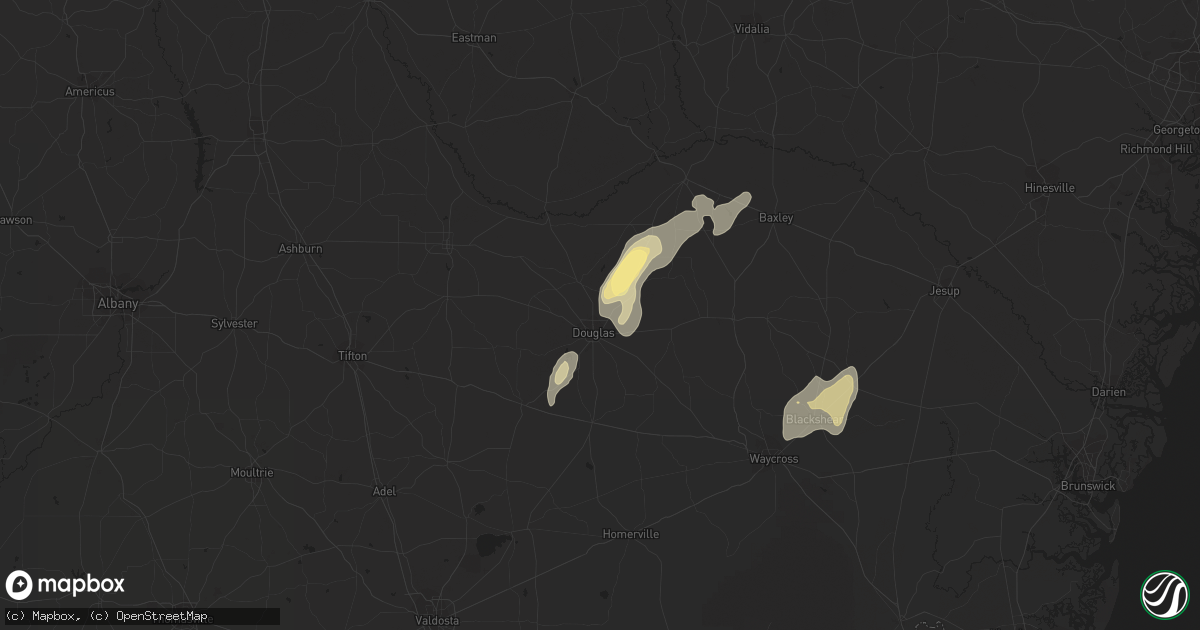 Hail map in Douglas, GA on April 13, 2023