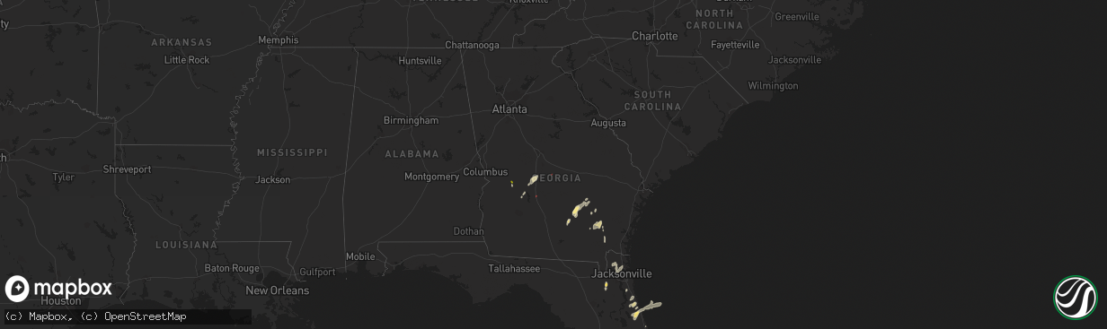 Hail map in Georgia on April 13, 2023