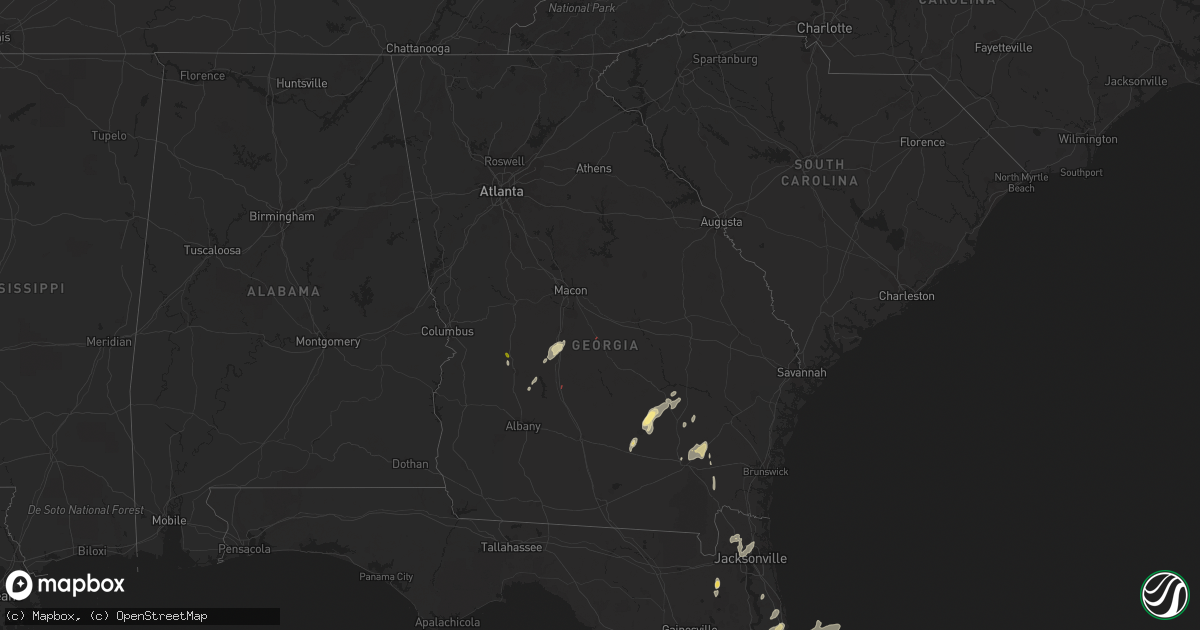 Hail map in Georgia on April 13, 2023
