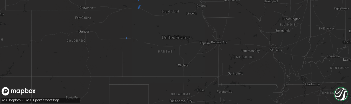 Hail map in Kansas on April 13, 2023