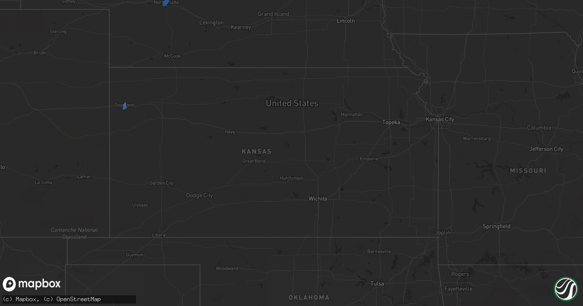 Hail map in Kansas on April 13, 2023