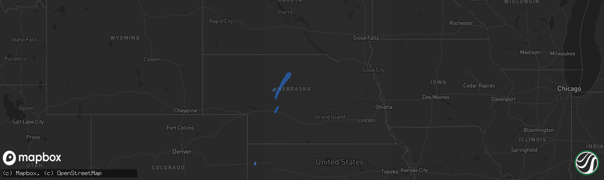 Hail map in Nebraska on April 13, 2023