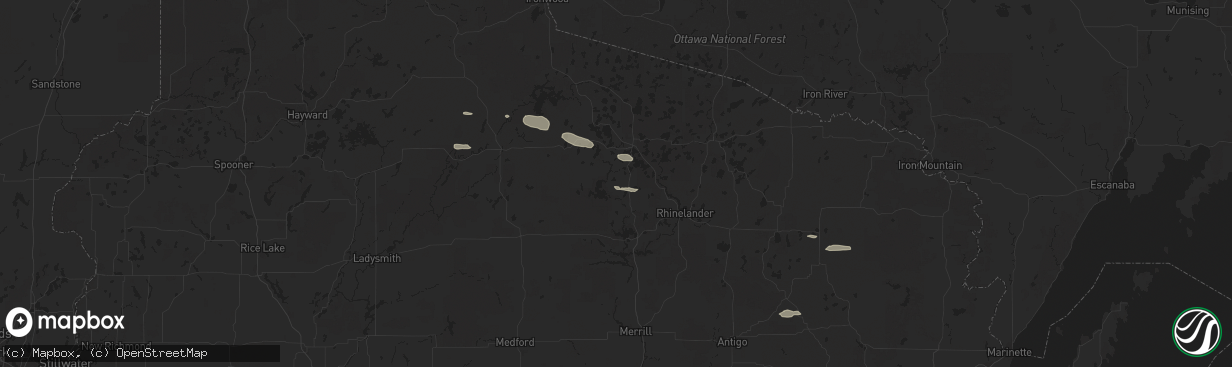 Hail map in Hazelhurst, WI on April 13, 2024