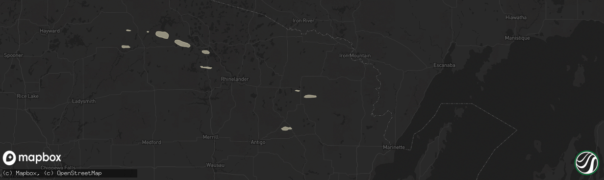 Hail map in Laona, WI on April 13, 2024