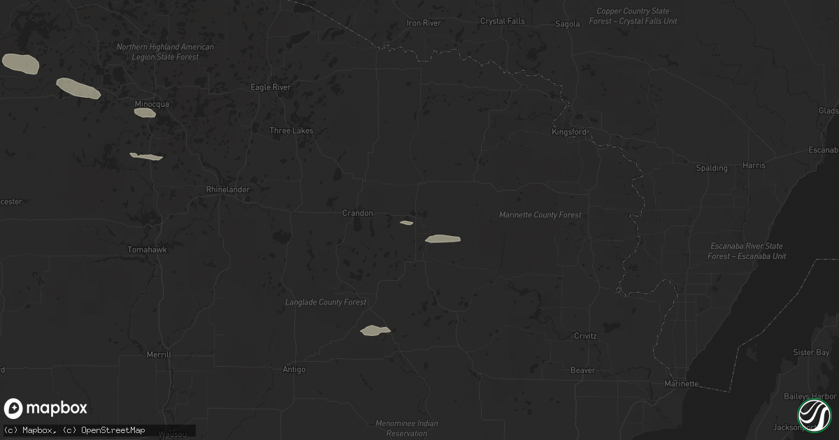 Hail map in Laona, WI on April 13, 2024