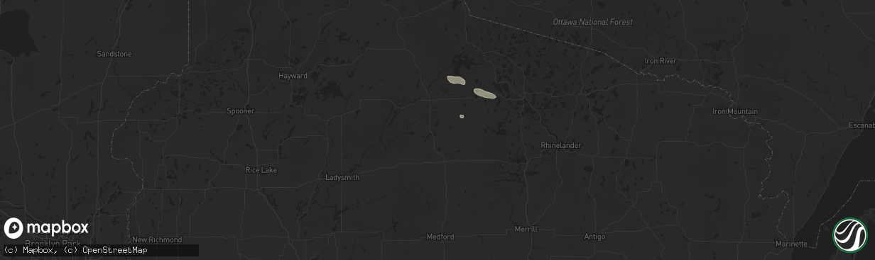 Hail map in Phillips, WI on April 13, 2024