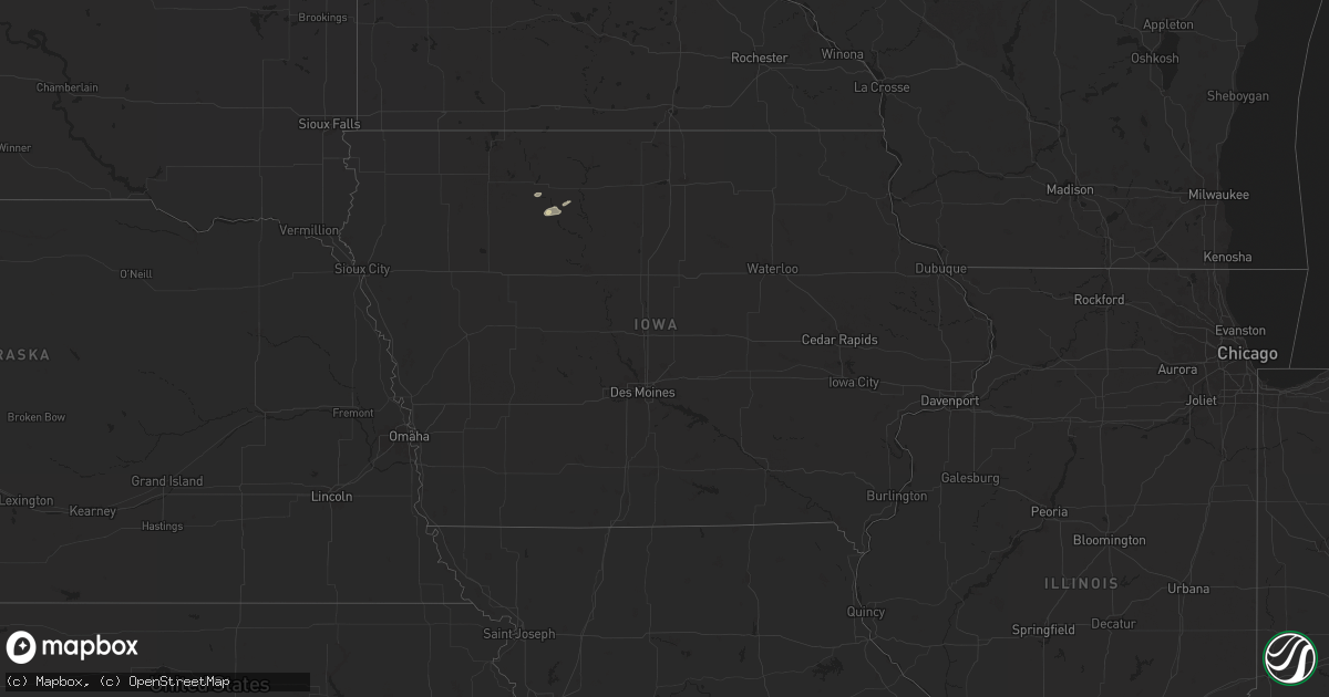 Hail map in Iowa on April 13, 2025