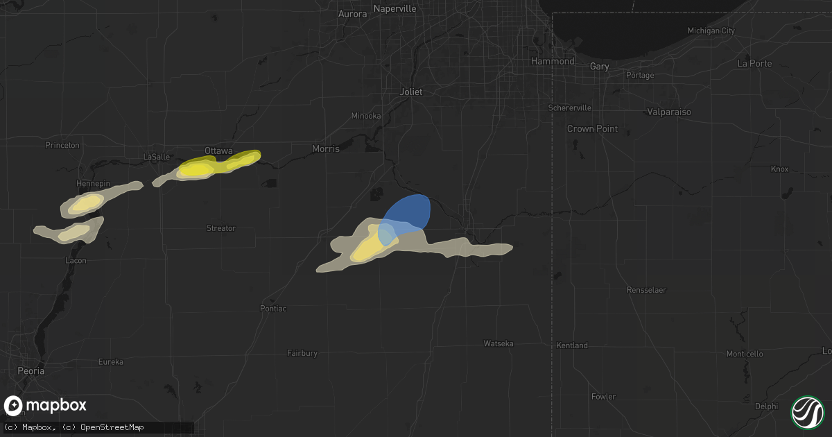 Hail map in Bonfield, IL on April 13, 2026