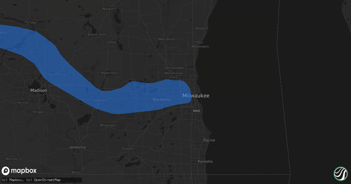 Hail map in Brookfield, WI on April 13, 2026
